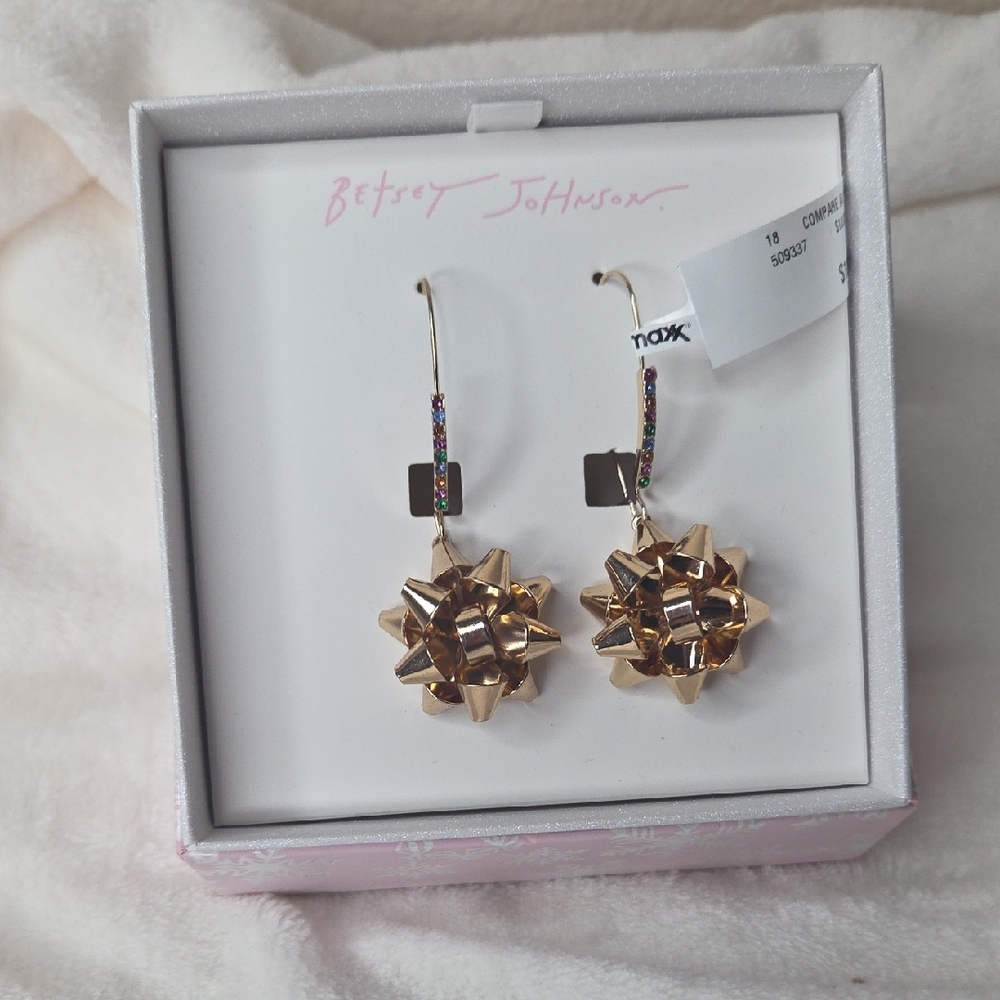 Betsey Johnson Gold Bow Earrings